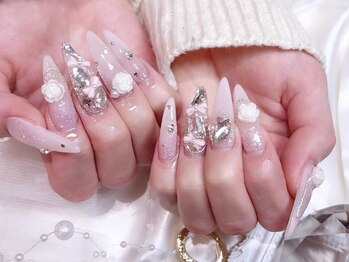 ピンクガーリー♪春ネイル