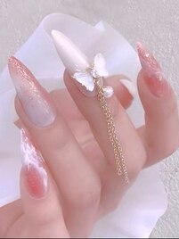 バタフライチャームネイル♪