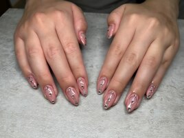 アートネイル×ピンクストーン