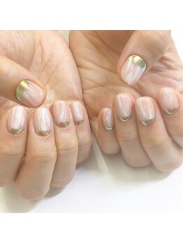 ミナミネイル(MINAMI NAIL)/ミラーフレンチニュアンス♪