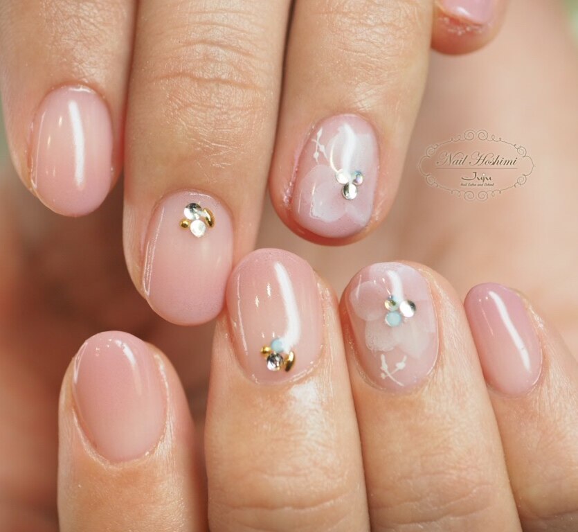 ♪612❤️ 天然石　ローズクォーツ　花　マスクチェーン ♪612❤️ 天然石ローズクォーツ花マスクチェーン