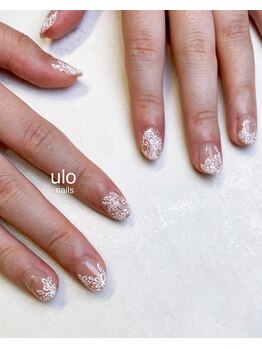 ウロネイルズ(ulo nails)/ブライダルネイルにレースネイル