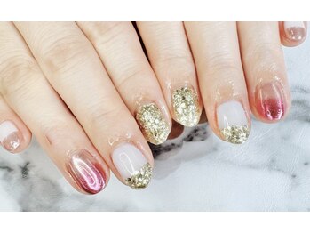 アリイネイルズ(ALII Nails)/ミラー×グリッターギラキラ