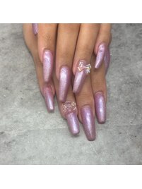 ブライダルネイル紫ネイル