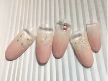 ビューティーネイルサロン クリアーズ(Clears)/ピンクのグラデーションとラメ