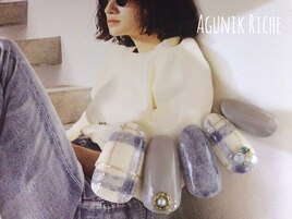 【チェックネイル】