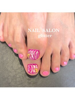 ネイルサロン グリッター(NAIL SALON glitter)/フットニュアンスネイル
