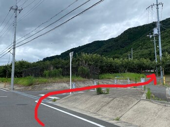 絡流(Rakuryu)/右折したら柿畑を上がります
