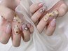 大人ネイル◇バーチャルガラスフレンチ+ストーン2粒付き¥8500