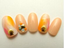 ネイルサロン ドレリッチ 大宮店(drerich)/タイダイサンセットカラー