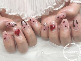 バレンタインネイル