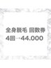 全身脱毛　回数券4回(顔・VIO込み)　