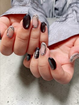 ステムネイル 下北沢(stem nail)/定額more Black silver