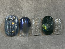 カラネイル 南森町店(calla nail)/オーロラ　ぷっくり　キラキラ