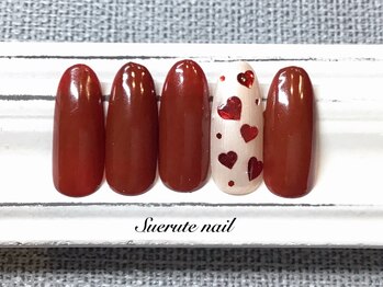 スエルテ ネイルサロン 北千住店/ボルドー×ハートホロ ¥7000
