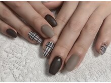 ジュンネイル(Jun Nail)/チェックネイル　マットで仕上げ
