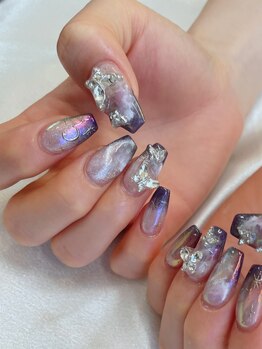 オーロラ夜空ネイル＊スカアート