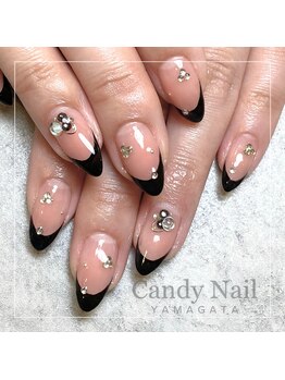 キャンディネイル(Candy Nail)/オトナ黒フレンチ