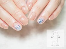 オトナネイル(otona nail)/ヌードベージュと紫陽花ネイル