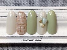 スエルテ ネイルサロン 北千住店/大人ツイード×天然石　¥7000