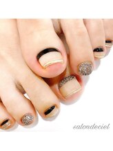 サロンドシエル(salon de ciel)/ミラーフレンチフットネイル