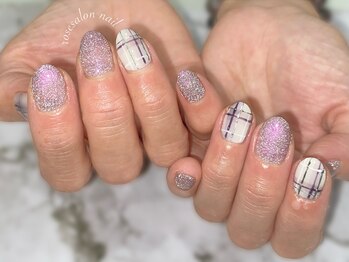 トータルビューティーローズ(Rose)/秋のチェックネイル