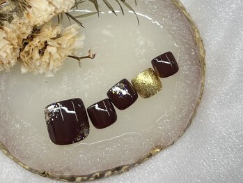 キャンアイドレッシー 町田/フットネイル ブラウン キラキラ