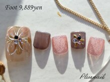 プラスネイル 北千住東口店(PLUS NAIL)/【1682】ミラー×手描きフラワー