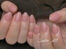 ワンカラー、押し花追加
