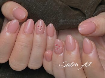 サロン エージー(salon AZ)/ワンカラー、押し花追加