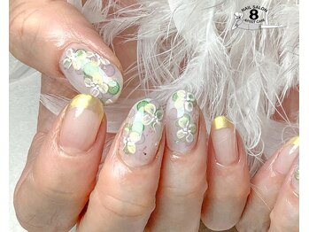 ネイルエイト 新百合ヶ丘(nail8)/大人お花デザイン