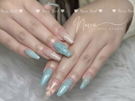 ホワイトリボン3Dネイル