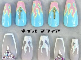 ファイヤー/フレンチネイル