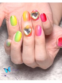 ネオンレインボーネイル☆