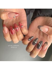 フラッシュネイル×フレンチ