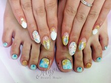 ネイルサロン ビューティーマジック 川口店/ 手足おそろい！　サマーネイル