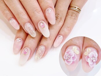 ネイルコレクション ベビーピンク(Baby Pink)/ジェル放題★３Ｄフラワー