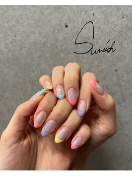 サンリッチ(Sunrich)/カラフルフレンチネイル