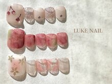 ルークネイル(LUKE NAIL)/春フットネイル お花 桜 ピンク