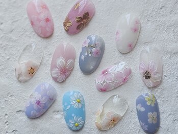 メルシー ネイル(mercii nail)/春のフラワーnail