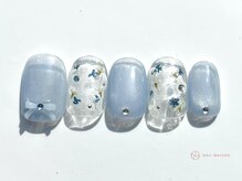 ネイルメゾン 池袋店(NAIL MAISON)/ブルー押し花￥6800