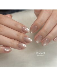 ピンクマグネットネイル