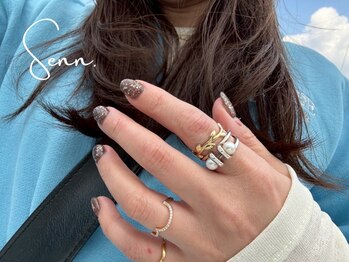 セン(Senn.)の写真/繊細かつ大胆な人と被らないdesignがご希望の方に☆ひと癖オーロラ&mint greenで洗練された指先に◆