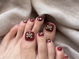 秋色を取り入れてフットネイル★