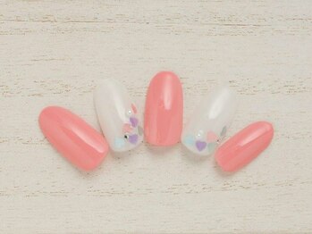 ア ネイル(A nail)/ハートホロ☆ピンク【つけ放題】