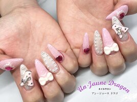 【ロングネイル】ピンクネイル