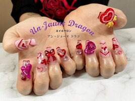 【ロングネイル】ハートネイル