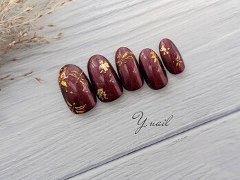 ワイネイル(Y.nail)/蜻蛉と紅葉ネイル