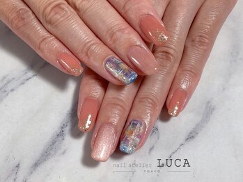 ネイルアトリエルカ(nail atelier LUCA)/W-381 ニュアンスツイードネイル
