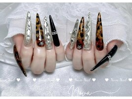 べっ甲×シルバーネイル